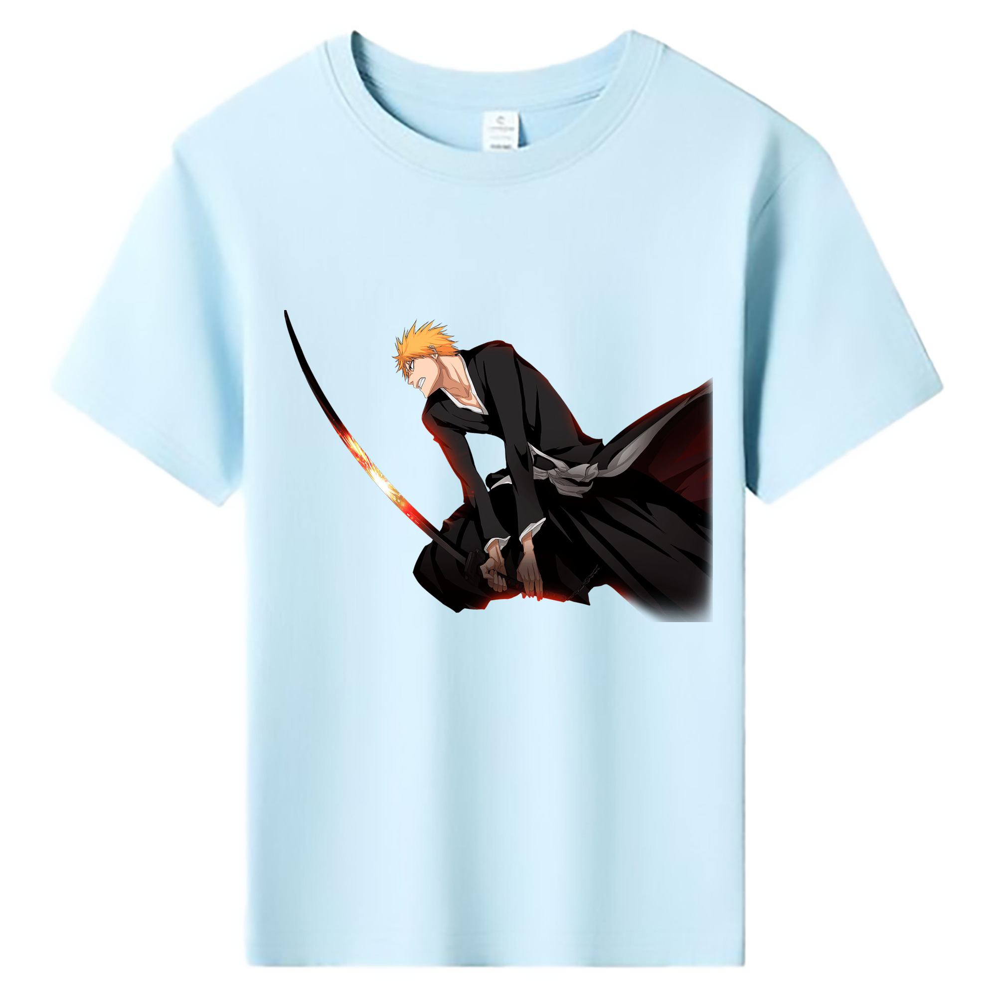 （画像用） ブリーチ 黒崎一護（くろさき いちご）BLEACH Kurosaki Ichigo 綿100％キッズTシャツ（フロントプリント）